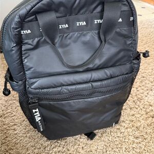 ZYIA Black Quilted Puffer Backpack for Men